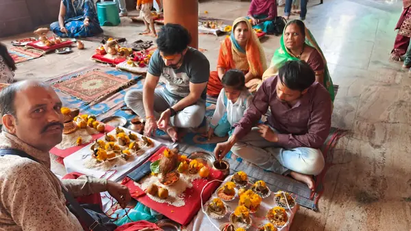 Bhaat offered on the Shivling during Mangal Bhaat Puja