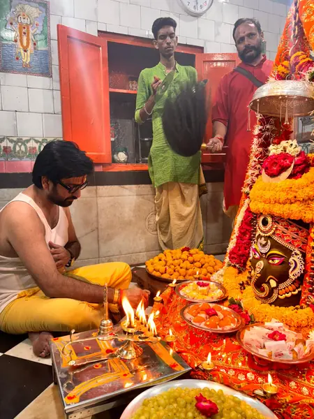 Kaal Sarp Dosh puja at the Shivling with the golden Naga
